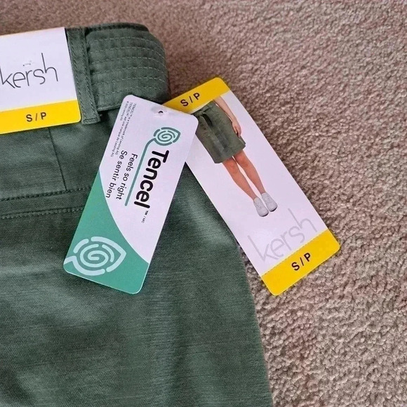 New! Kersh Utility Skirt Green Small Belted Stretch Casual Skirt Canvas NWT - Picture 8 of 10